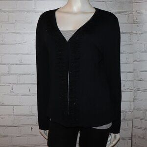 Beautiful Covington Black Sweater with glass beads Size XL